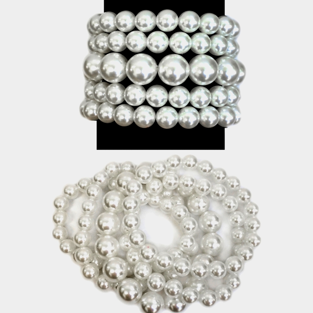 Classic Vintage Style Faux Pearl Bracelet Set Church Tea Formal Business…